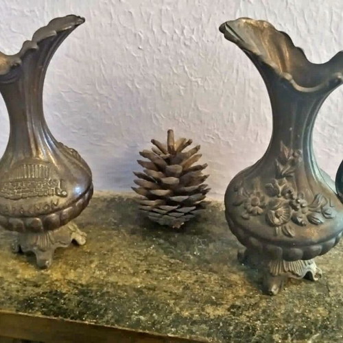 Vintage brass collectible Parthenon jug set of 2 used