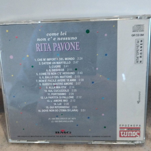 Rita Pavone Come Lei Non C' E Nessuno CD like new, pop