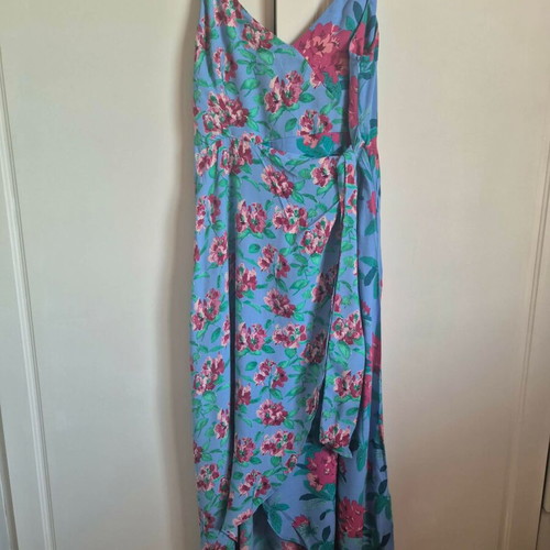 Zara floral dress L new with tag, blue multicolor