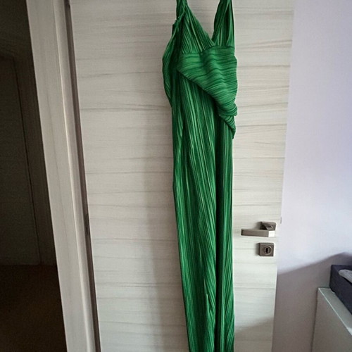 Asos maxi green dress new, pleated backless draped