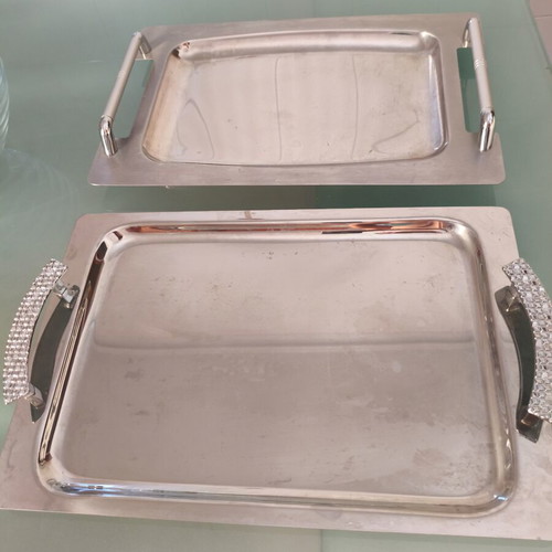Vianox set of 2 stainless steel 18/10 serving trays