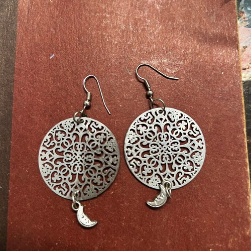 Dangling earrings new, silver
