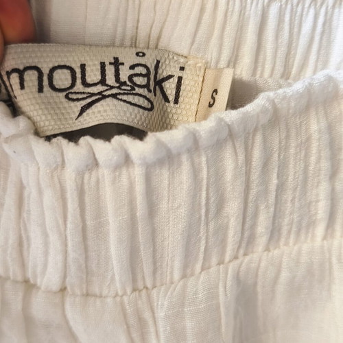Moutaki linen pants like new, white, elastic waist, size S