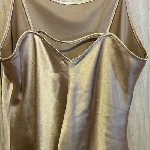 Beige satin top spaghetti strap Mango like new, size L