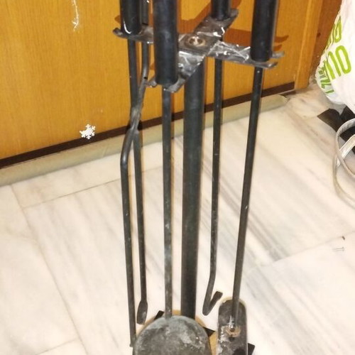 Fireplace tool set with stand used, very good condition