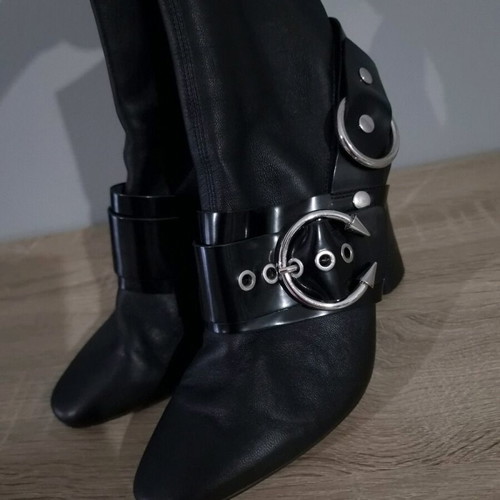River Island black leather boots like new, size 38