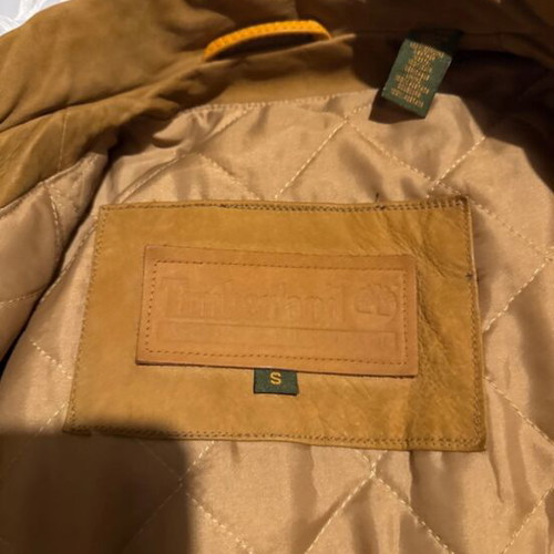 Leather Timberland jacket like new, brown, size S