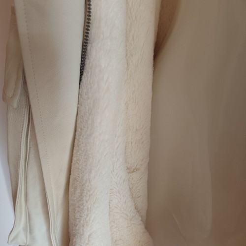 Cape jacket ivory color with soft fur lining, new