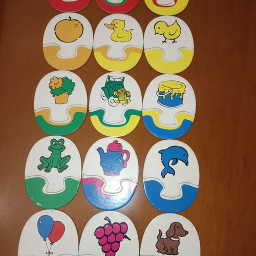Educational Matching Puzzle Set used, 15 pieces, learn colors