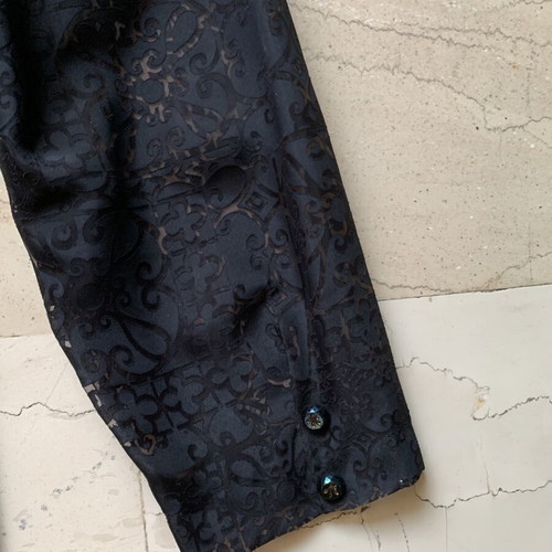Black evening dress like new, handmade fabric, size XL