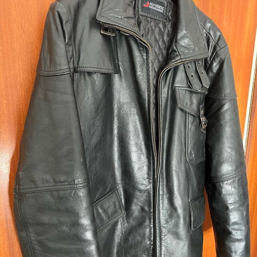 Authentic leather jacket used, black, size M/L