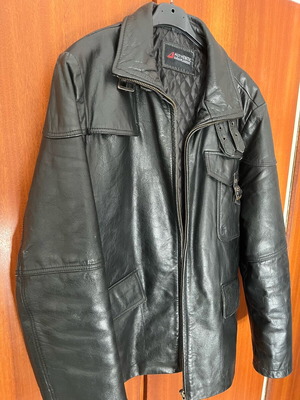 Authentic leather jacket used, black, size M/L