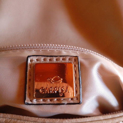 Carpisa Shoulder Bag like new with floral fabric pouch gift, beige