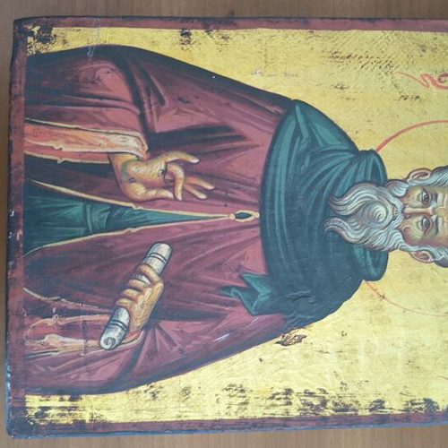 Handmade icon of Saint Savvas by Alexandra Spanodimou, 16x22 cm