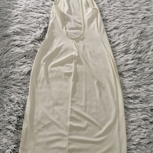 White elastic dress knee-length like new