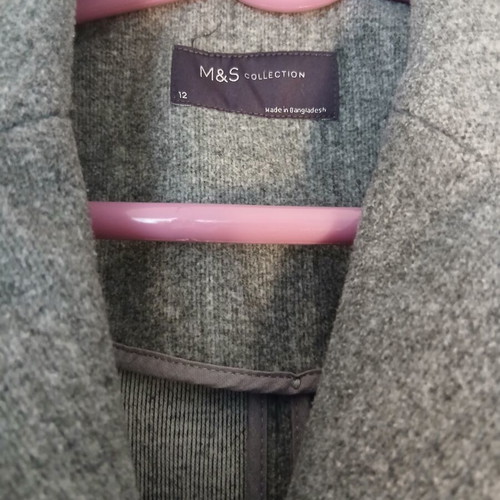 Marks & Spencer long grey coat, size L