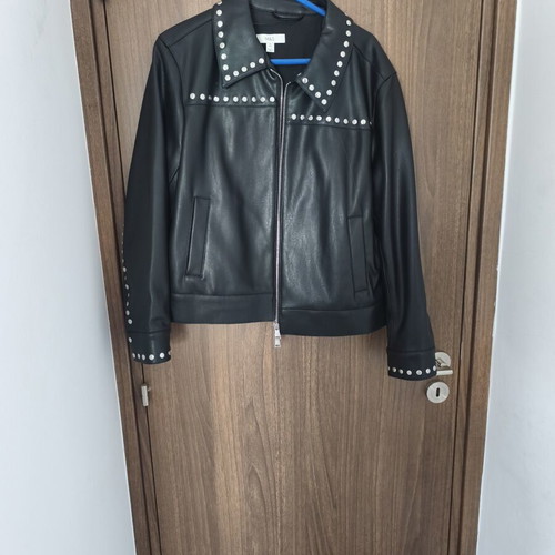 Vegan leather jacket new with studs black