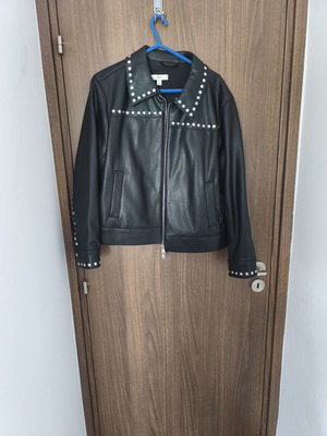 Vegan leather jacket new with studs black