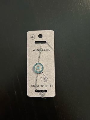 Stainless steel bracelet with evil eye new, blue and silver