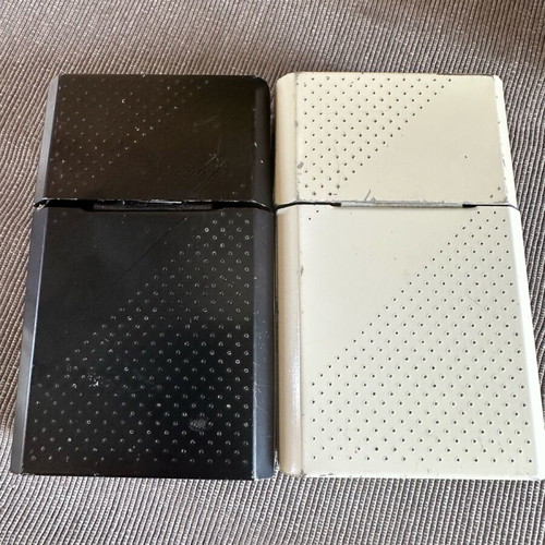 Davidoff metal cigarette cases used, black and white, set of 2