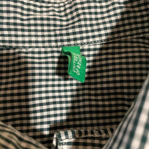 Benetton women's fitted checkered shirt size S like new