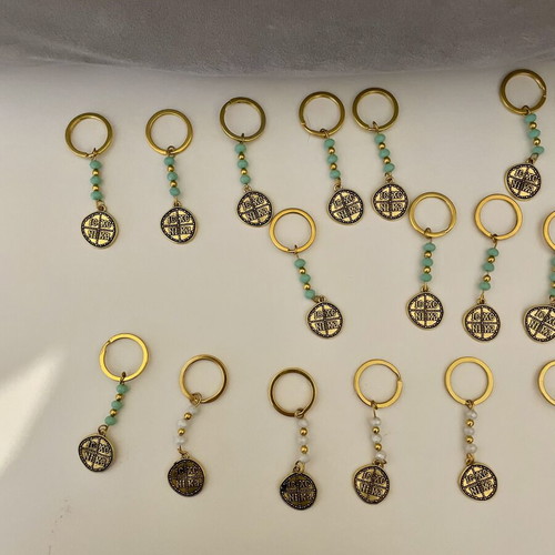 Keychains with Konstantinato and beads, pack of 23 new