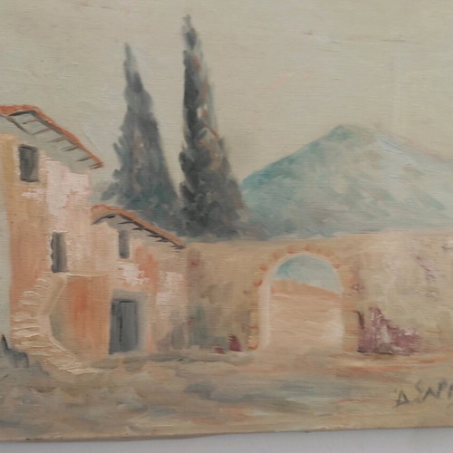Dimitris Sarris painting used, acrylic 45x35 cm
