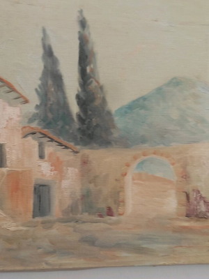 Dimitris Sarris painting used, acrylic 45x35 cm