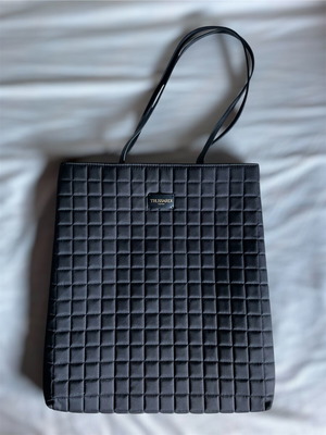 Trussardi Parfums Quilted Shoulder Bag Like New Black