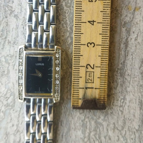 Lorus women's watch new with rectangular case and crystals