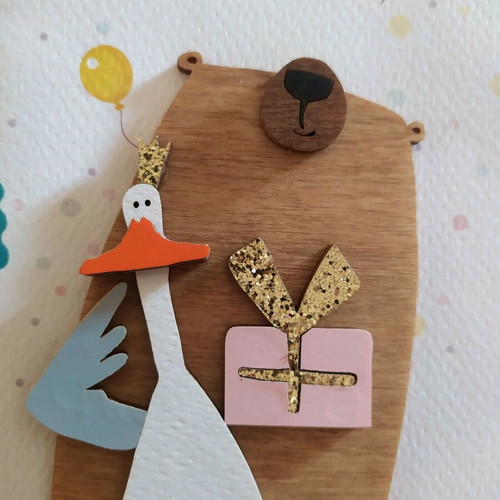 Congratulations Greeting Card new with wooden details and envelope