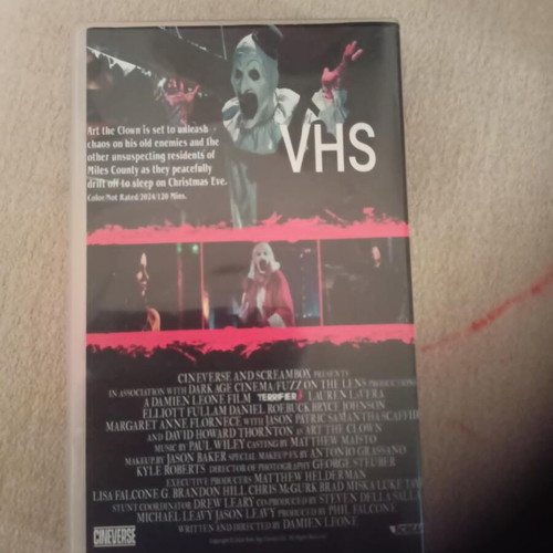 Terrifier 3 VHS tape like new, English audio without Greek subtitles
