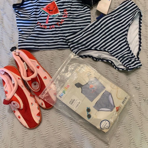 Mega Package LUPILU "Watermelon" (6 pcs) – Swimwear & Beach Shoes – No 122/128