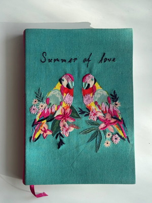 Accessorize notebook with embroidered fabric cover, new