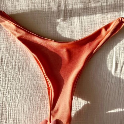 Bikini bottom peach high cut Brazil size L new