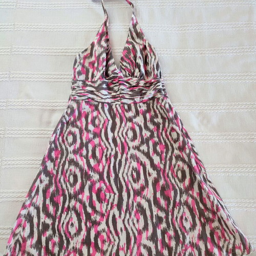 H&M Divided Patterned Halterneck Dress like new, size 34, multicolor pink