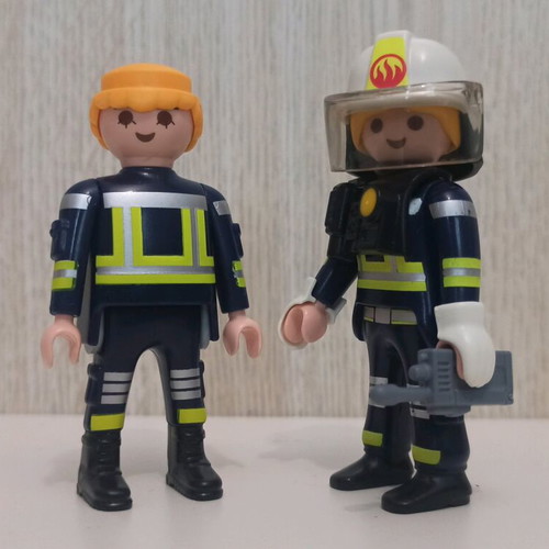 Playmobil Surprise couple of used firefighter figures with accessories