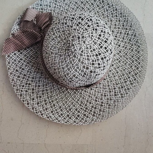 Hat perforated used, white and gray