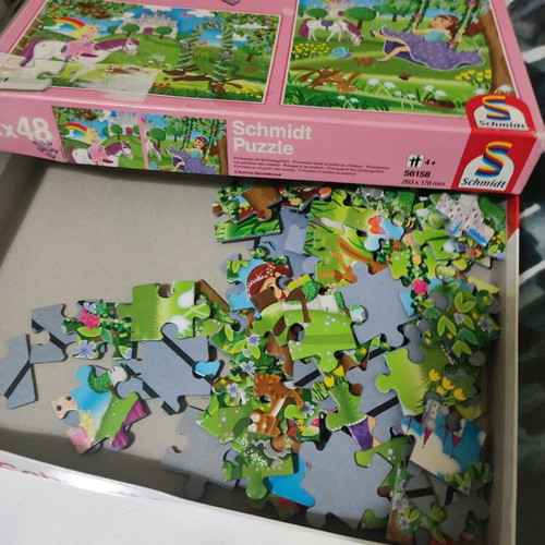 Girls puzzles with unicorns like new, set of 2 pieces