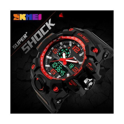 Skmei 1155 digital/analog wristwatch new, black/red