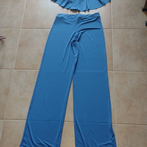 Women's set co-ord blue like new with crop top and palazzo pants