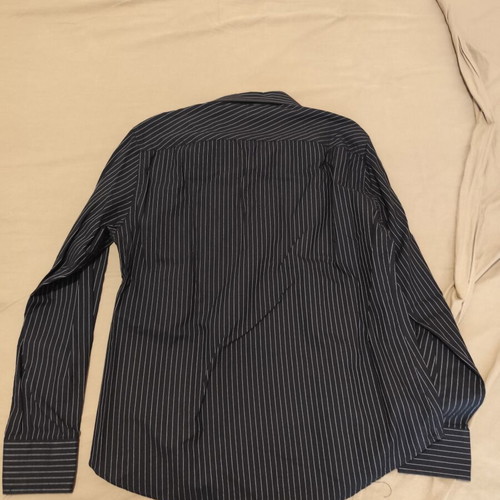 Junky men's striped dress shirt, black, size L