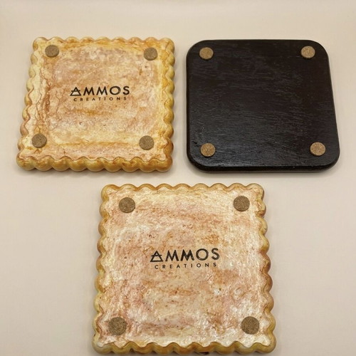 Biscuit Coasters Handmade Set of 3