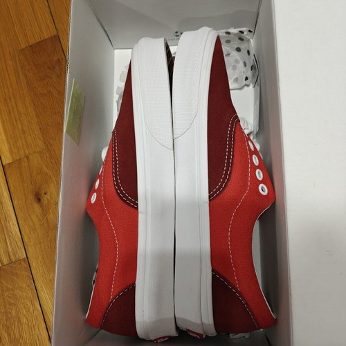 Vans sneakers size 40, red fabric with suede leather