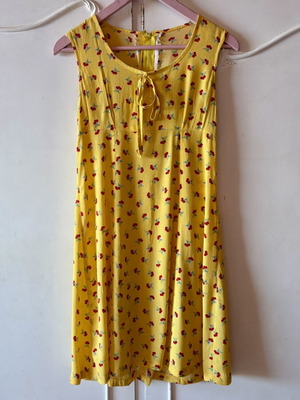 Cherry dress like new, yellow with cherry pattern