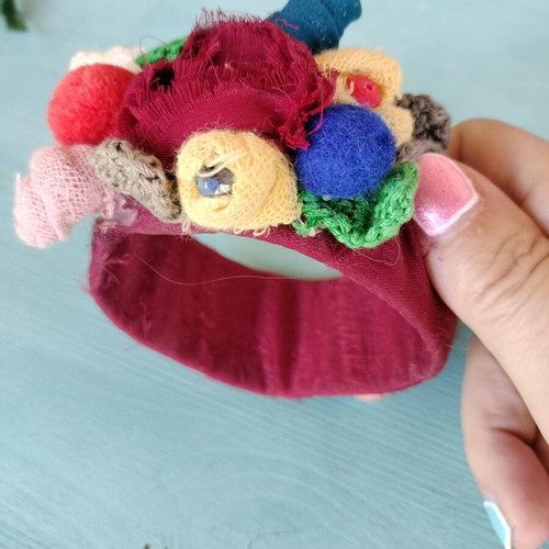 Bracelet handmade, like new, red