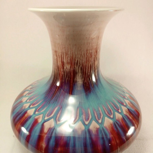 Porcelain vase handmade Ox Blood Sang De Boeuf Langyao Hong Flambe made to order