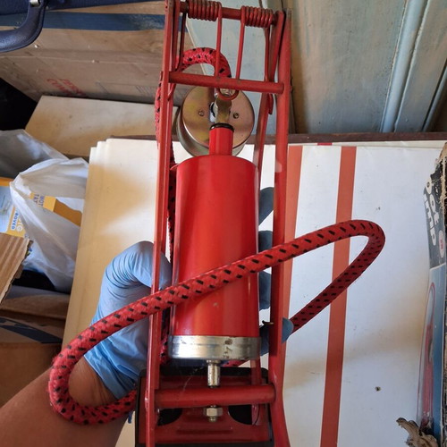 Foot Pump with Manometer used, metal heavy-duty