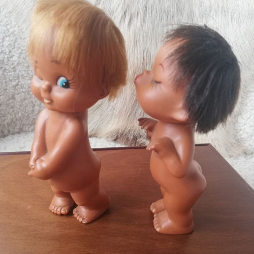Vintage Moody Cuties dolls used, rare pair from Sekiguchi
