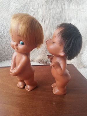 Vintage Moody Cuties dolls used, rare pair from Sekiguchi
